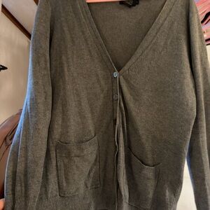 Grace Elements Charcoal V-Neck Cardigan